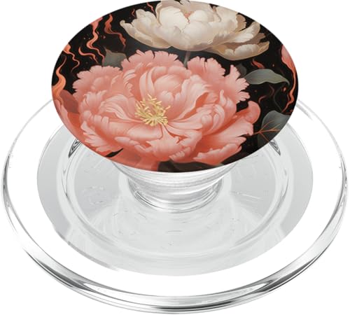 Rosa und weiße Pfingstrosen, wunderschönes Blumendesign PopSockets PopGrip für MagSafe von Blühende Blumenmuster