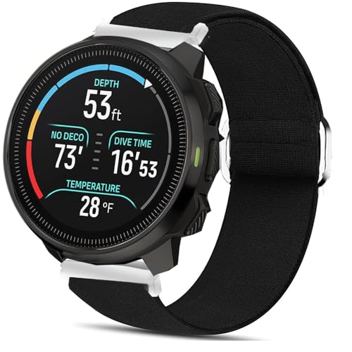 Blueshaweu 20MM 22MM Armband Kompatibel mit SUUNTO Uhr, Einstellbar Weich und Dehnbar Elastizität Ersatzband Kompatibel für SUUNTO Ocean, Race, Race S, Vertical, 9 Peak (Schwarz, 22mm) von Blueshaweu