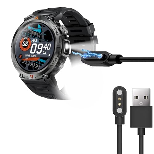 Blueshaweu Ladekabel Kompatibel mit EIGIIS KE3 Smartwatch 1,45", Kabel Ladegerät Ladestaion für EIGIIS KE3 / LaNikar KE3 Smartwatch (schwarz) von Blueshaweu