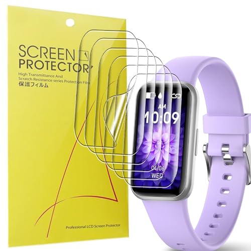 Blueshaweu Schutzfolie Kompatibel für Meoonley Fitnessuhr 1,47 Zoll H98, HD klar Flexible TPU Displayschutzfolie [6 Stück] für Meoonley H98 Fitness Tracker 1,47'' (transparent) von Blueshaweu