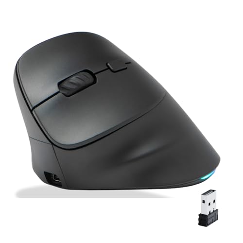 Bluestork - Ergonomische Vertikale Kabellose Maus 800-2400dpi 6 Tasten RGB - Maus Ergonomisch - Ergonomische Maus Kabellos - Vorbeugung Gegen Mausarm (rsi Syndrom) - Pc & Mac - für Linkshänder - 2024 von Bluestork