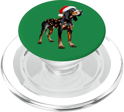 Bluetick Coonhound Hund Weihnachtsmannmütze Weihnachtsbeleuchtung Besitzer Mama PopSockets PopGrip für MagSafe von Bluetick Coonhound Dog Dog Christmas Products