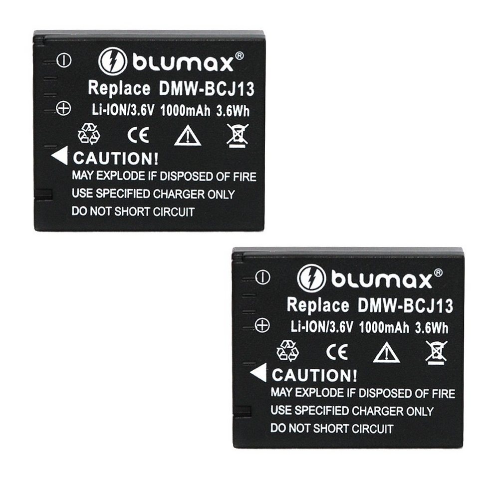 Blumax 2x DMW-BCJ13 Lumix DMC-LX5 DMC-LX7 1000 mAh 3,6V Kamera-Akku von Blumax