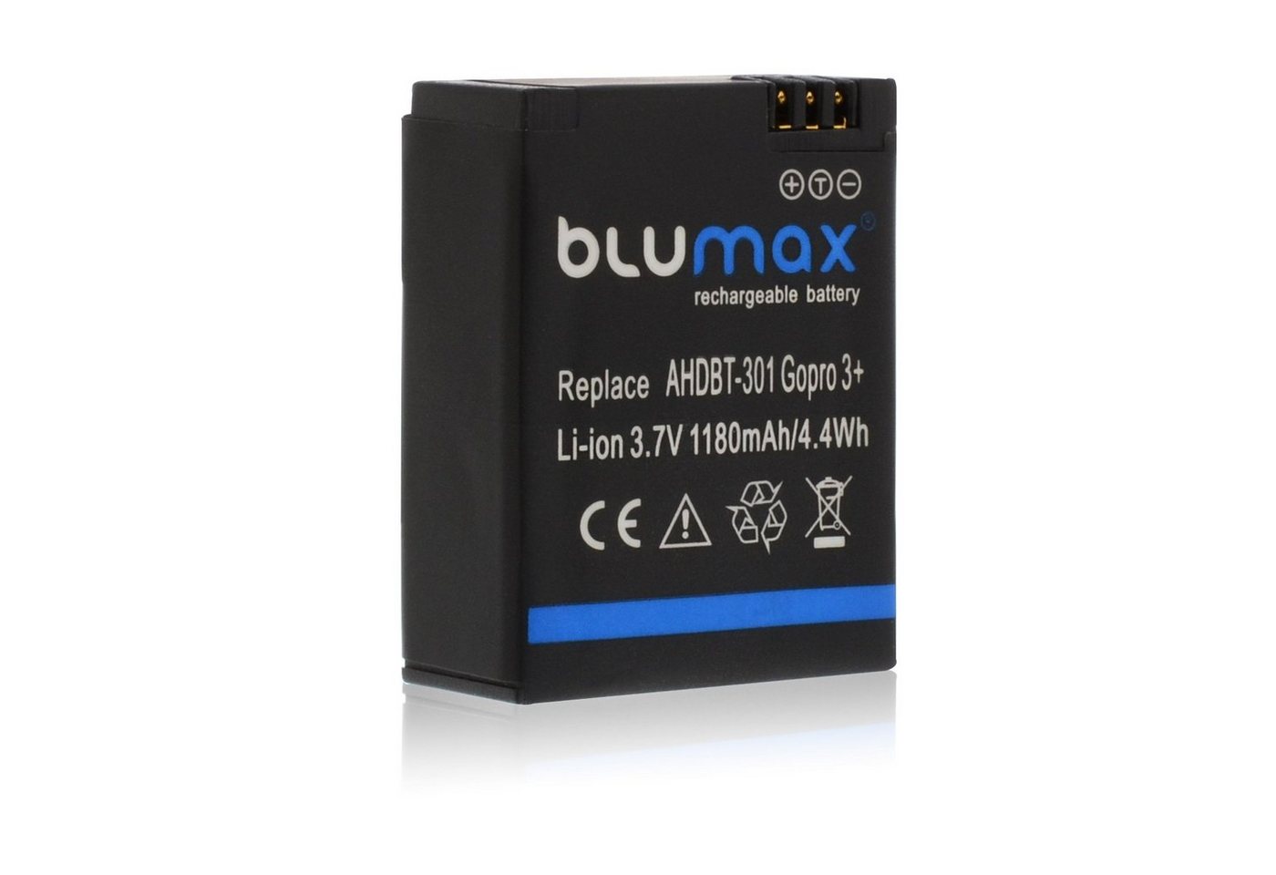 Blumax Akku passend für AHDBT-301 Gopro 3+ 1180 mAh Kamera-Akku von Blumax