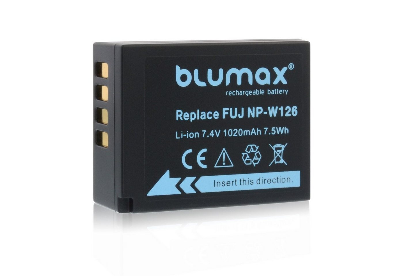 Blumax Akku passend für Fuji NP-W126 1020 mAh (7,2V) Kamera-Akku von Blumax