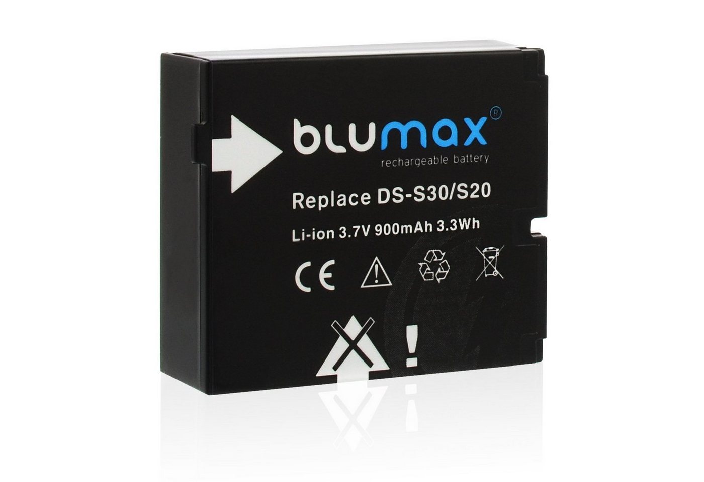 Blumax Akku passend für Rollei DS-S30 DS-SD20 900 mAh 3,7V Kamera-Akku von Blumax