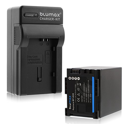 Blumax BP-828 2400mAh + Ladegerät BP-828 | passend zu diversen Canon Kameramodellen von Blumax