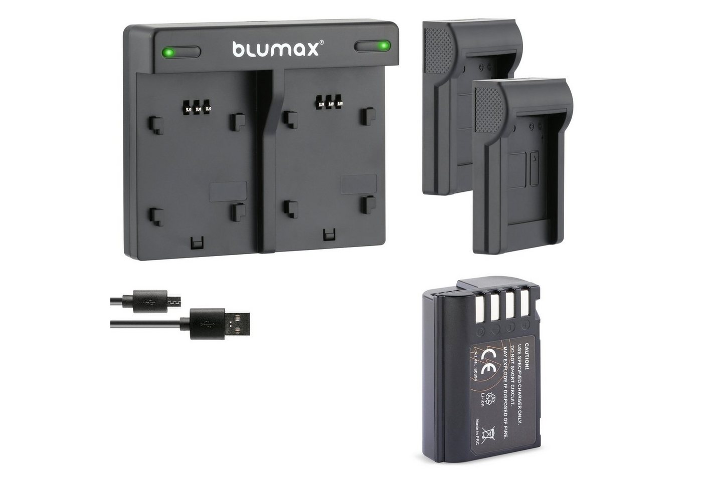 Blumax Set mit Lader für Panasonic DMW-BLK22 2250mAh Kamera-Ladegerät von Blumax