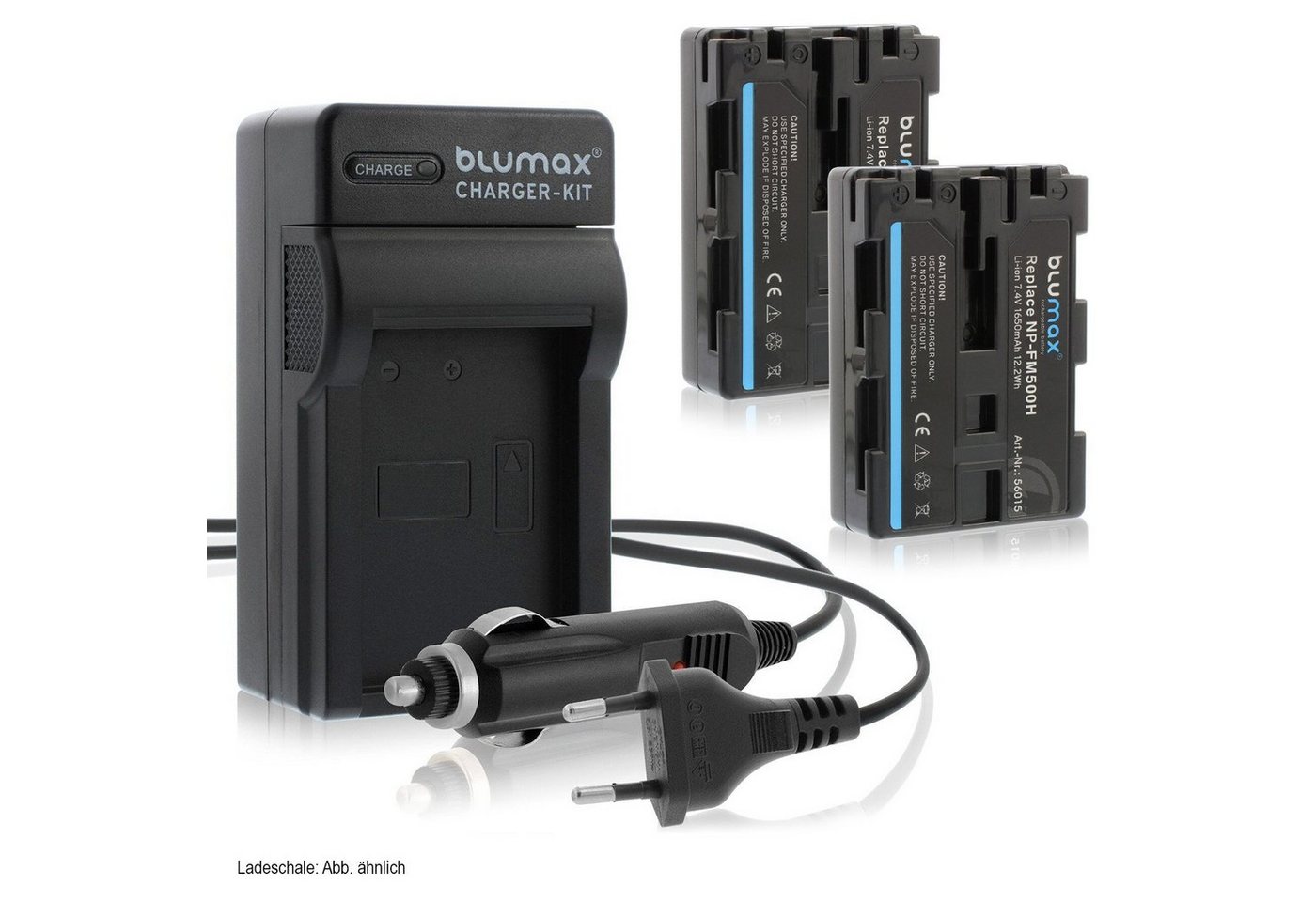 Blumax Set mit Lader für Sony NP-FM500H DSLR-Alpha 1650mAh Kamera-Akku von Blumax