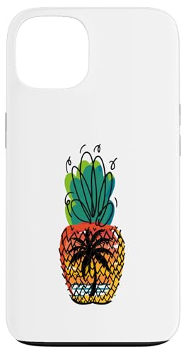 Hülle für iPhone 13 Lustige Ananas Strandliebhaber Tropische Blumenananas von Blumen-Boho-Grafiken für Damen