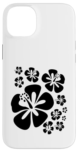 Hülle für iPhone 14 Plus Hawaiianische Hibiskusblüten, tropische Wildblumen lustigem von Blumen-Boho-Grafiken für Damen