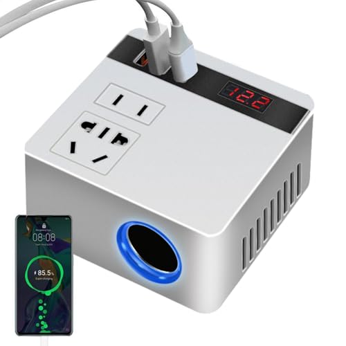 12V 24 V Wechselrichter, Autoadapter für Plug -Outlet, Auto -Ladegerät für Laptop, Auto -Plug -Adapter, USB -Schnellladeanschlüsse, 150 W für Campingreisen von Bmdjdq