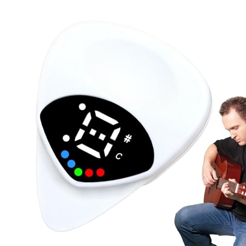 Akustikgitarre Stimmgerät E-Gitarre Tuner Plektren Tragbare Digitale Gitarre Tuning Clip 2-in-1 Tuner Batteriebetrieben Digital Tuning Technologie 4x3.2x0.7cm für Frauen Männer Anfänger von Bmdjdq