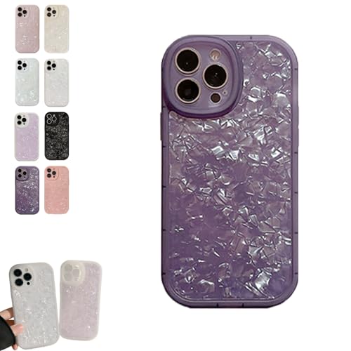 BnMvF Für iPhone Case, Casely für iPhone, Pretty für iPhone Case, für iPhone Case All-Inclusive, Dreamy Shell Pattern Design, Anti-Rutsch-Seiten für iPhone Series (Für iPhone 14 Pro,Purple) von BnMvF