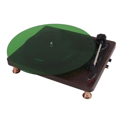 Schallplatten-Plattenspieler-Matte, Acryl, Vibrationsreduzierung, Phonographen-Plattenspieler-Plattenmatte für Standard-12-Zoll-Plattenspieler (Transparentes Grün) von Bnineteenteam