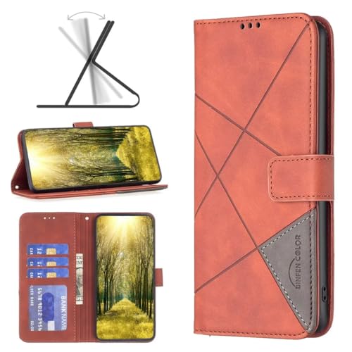 Bnvdfre Handyhülle für Motorola G85 Hülle [Premium PU Leder] [Kartenfach] [Magnetverschluss] RFID Schutzhülle Klapphülle Handytasche Lederhülle Tasche Etui Kompatibel für Motorola Moto G85 5G - Braun von Bnvdfre