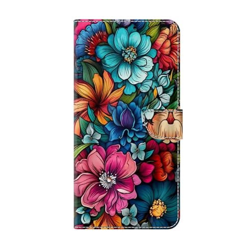 Bnvdfre Handyhülle für Motorola Moto G85 Hülle PU Leder Wallet Kartenfach Magnet Stoßfeste Klappbar Schutzhülle Silikon Case Cover mit Motiv Geschenk Flip Handytasche - Muster 2 von Bnvdfre