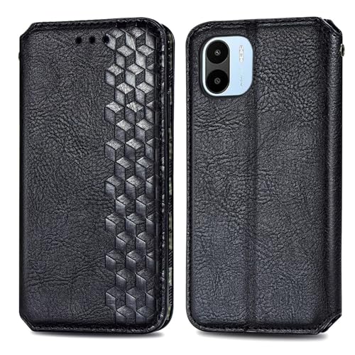 Bnvdfre Handyhülle für Oukitel C35 / C36 Hülle Leder TPU Klapphülle mit Kartenfächer Standfunktion Flip Case Cover Fallschutz Handytasche - Schwarz von Bnvdfre