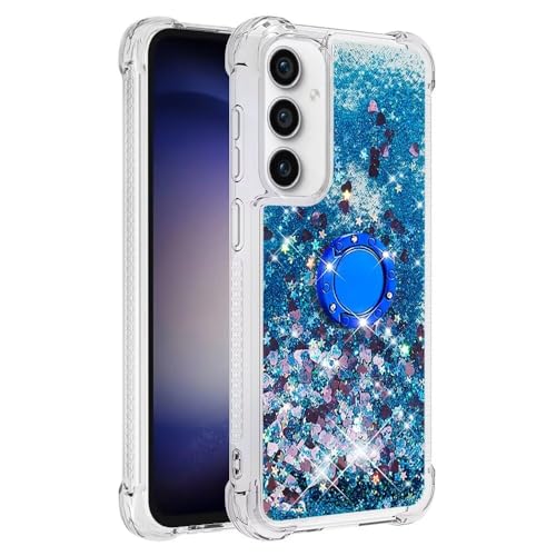 Bnvdfre Handyhülle für Samsung A55 Hülle Glitzer 3D Bling Sparkle Treibsand Fließende Flüssigkeit TPU mit Rotating Ring Ständer Stoßfest Schutzhülle Case für Samsung Galaxy A55 - Blue Heart Bnvdfre Handyhülle für Samsung A55 Hülle Glitzer 3D Bling Sparkle Treibsand Fließende Flüssigkeit TPU mit Rotating Ring Ständer Stoßfest Schutzhülle Case für Samsung Galaxy A55 - Blue Heart von Bnvdfre