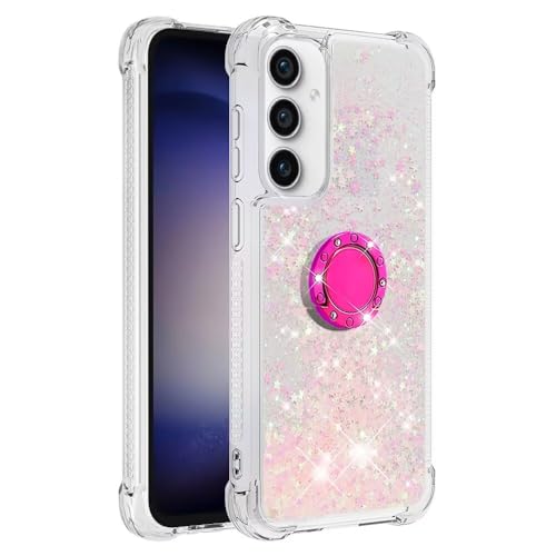 Bnvdfre Handyhülle für Samsung A55 Hülle Glitzer 3D Bling Sparkle Treibsand Fließende Flüssigkeit TPU mit Rotating Ring Ständer Stoßfest Schutzhülle Case für Samsung Galaxy A55 - Silver Pink Star Bnvdfre Handyhülle für Samsung A55 Hülle Glitzer 3D Bling Sparkle Treibsand Fließende Flüssigkeit TPU mit Rotating Ring Ständer Stoßfest Schutzhülle Case für Samsung Galaxy A55 - Silver Pink Star von Bnvdfre