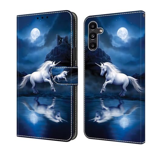 Bnvdfre Handyhülle für Samsung Galaxy S24 FE Klapphülle PU Leder Hülle Magnet Stoßfeste Kartenfach Klappbar Schutzhülle Silikon Case Cover mit Muster Motiv Flip Handytasche - Einhorn Bnvdfre Handyhülle für Samsung Galaxy S24 FE Klapphülle PU Leder Hülle Magnet Stoßfeste Kartenfach Klappbar Schutzhülle Silikon Case Cover mit Muster Motiv Flip Handytasche - Einhorn von Bnvdfre
