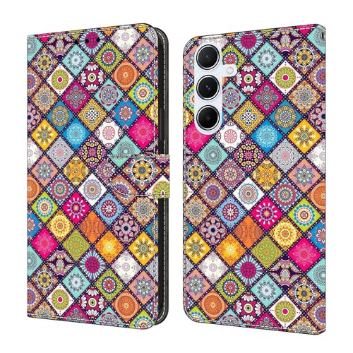 Bnvdfre Handyhülle für Samsung Galaxy S24 FE Hülle PU Leder Klapphülle Magnet Stoßfeste Kartenfach Klappbar Schutzhülle Silikon Case Cover mit Muster Motiv Flip Handytasche - Blumenleder Bnvdfre Handyhülle für Samsung Galaxy S24 FE Hülle PU Leder Klapphülle Magnet Stoßfeste Kartenfach Klappbar Schutzhülle Silikon Case Cover mit Muster Motiv Flip Handytasche - Blumenleder von Bnvdfre