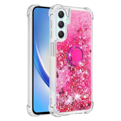 Bnvdfre Handyhülle für Samsung Galaxy S25 / S24 5G Hülle Glitzer 3D Bling Sparkle Treibsand Fließende Flüssigkeit TPU mit Rotating Ring Ständer Stoßfest Schutzhülle Case - Rosa Herz Bnvdfre Handyhülle für Samsung Galaxy S25 / S24 5G Hülle Glitzer 3D Bling Sparkle Treibsand Fließende Flüssigkeit TPU mit Rotating Ring Ständer Stoßfest Schutzhülle Case - Rosa Herz von Bnvdfre