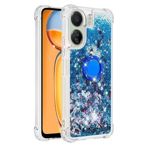Bnvdfre Handyhülle für Xiaomi Redmi 13C 4G Hülle Glitzer 3D Bling Sparkle Treibsand Fließende Flüssigkeit TPU mit Rotating Ring Ständer Stoßfest Schutzhülle Case - Blue Heart Bnvdfre Handyhülle für Xiaomi Redmi 13C 4G Hülle Glitzer 3D Bling Sparkle Treibsand Fließende Flüssigkeit TPU mit Rotating Ring Ständer Stoßfest Schutzhülle Case - Blue Heart von Bnvdfre