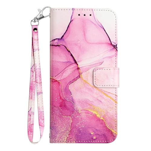 Bnvdfre Handyhülle für iPhone SE 2022 / iPhone SE 2020 / iPhone 8/7 Hülle Premium Marmor Lederhülle Klapphülle Flip Case Tasche Magnet Kartenfach Standfunktion Cover Glitzer Schutzhülle - Violett von Bnvdfre