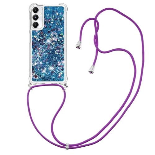 Bnvdfre Handykette für Samsung Galaxy A05S 4G Hülle mit Band, Handyhülle Silikon Durchsichtig Transparent Floating Flüssig Glitzer mit Kordel Umhängenband TPU Stylische Schutzhülle Case - Blue Heart Bnvdfre Handykette für Samsung Galaxy A05S 4G Hülle mit Band, Handyhülle Silikon Durchsichtig Transparent Floating Flüssig Glitzer mit Kordel Umhängenband TPU Stylische Schutzhülle Case - Blue Heart von Bnvdfre