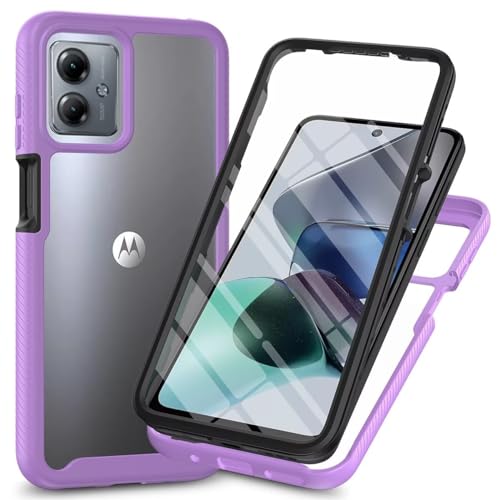 Bnvdfre für Motorola G54 Hülle mit eingebautem Displayschutz Stoßfest Schutzhülle 360 Grad vollschutz Rugged Schutzhülle TPU Case Handyhülle für Motorola Moto G54 5G - Lila Bnvdfre für Motorola G54 Hülle mit eingebautem Displayschutz Stoßfest Schutzhülle 360 Grad vollschutz Rugged Schutzhülle TPU Case Handyhülle für Motorola Moto G54 5G - Lila von Bnvdfre