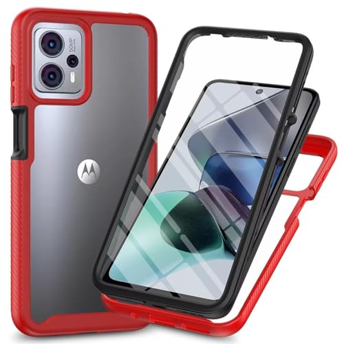 Bnvdfre für Motorola Moto G13 / G23 Hülle mit eingebautem Displayschutz Stoßfest Schutzhülle 360 Grad vollschutz Rugged Schutzhülle TPU Case Handyhülle für Motorola G13 / G23 - Rot Bnvdfre für Motorola Moto G13 / G23 Hülle mit eingebautem Displayschutz Stoßfest Schutzhülle 360 Grad vollschutz Rugged Schutzhülle TPU Case Handyhülle für Motorola G13 / G23 - Rot von Bnvdfre
