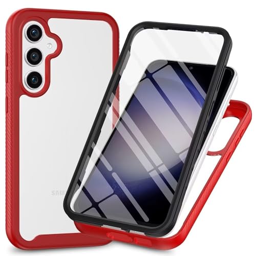 Bnvdfre für Samsung Galaxy S25 / S24 5G Hülle mit eingebautem Displayschutz Stoßfest Schutzhülle 360 Grad vollschutz Rugged Schutzhülle TPU Case Handyhülle für Samsung S25 / S24 - Rot Bnvdfre für Samsung Galaxy S25 / S24 5G Hülle mit eingebautem Displayschutz Stoßfest Schutzhülle 360 Grad vollschutz Rugged Schutzhülle TPU Case Handyhülle für Samsung S25 / S24 - Rot von Bnvdfre