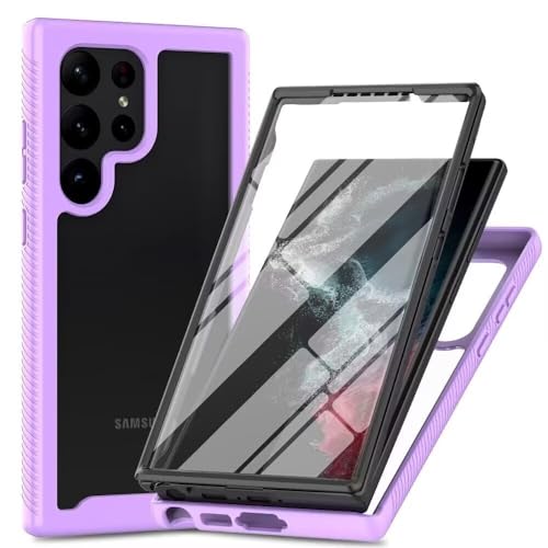 Bnvdfre für Samsung Galaxy S24 Ultra 5G Hülle mit eingebautem Displayschutz Stoßfest Schutzhülle 360 Grad vollschutz Rugged Schutzhülle TPU Case Handyhülle für Samsung S24 Ultra - Lila Bnvdfre für Samsung Galaxy S24 Ultra 5G Hülle mit eingebautem Displayschutz Stoßfest Schutzhülle 360 Grad vollschutz Rugged Schutzhülle TPU Case Handyhülle für Samsung S24 Ultra - Lila von Bnvdfre