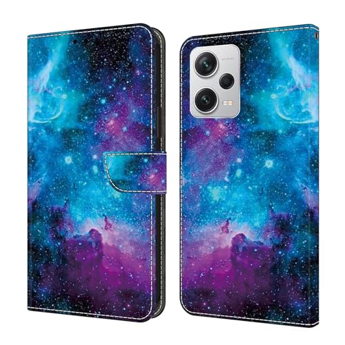 Handyhülle für Xiaomi Redmi 13C 4G/5G / Xiaomi Poco C65 Klapphülle PU Leder Hülle Magnet Stoßfeste Kartenfach Klappbar Schutzhülle Silikon Case Cover mit Muster Motiv Flip Handytasche - Sternenhimmel von Bnvdfre