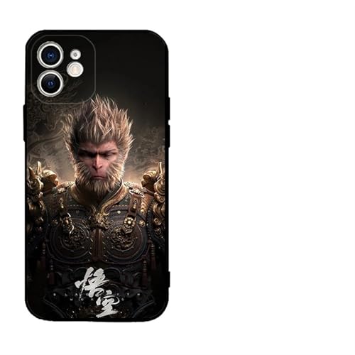 BoLinCo Black Myth Wukong Game Pattern iPhone-Schutzhülle für iPhone 15 Plus, 14, Schwarz von BoLinCo