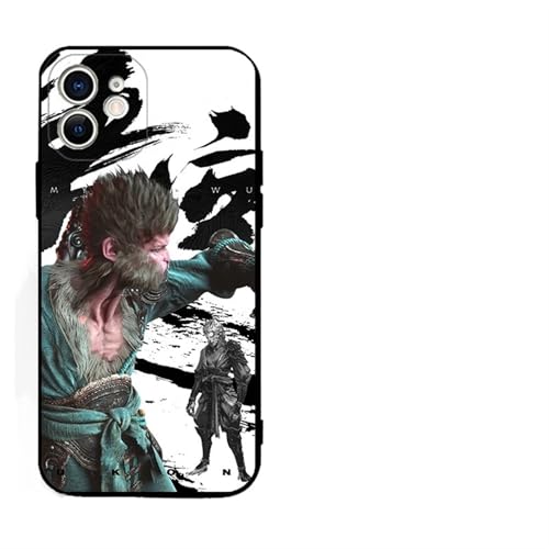 BoLinCo Black Myth Wukong Game Pattern iPhone-Schutzhülle für iPhone 15 Pro, 18, Schwarz von BoLinCo