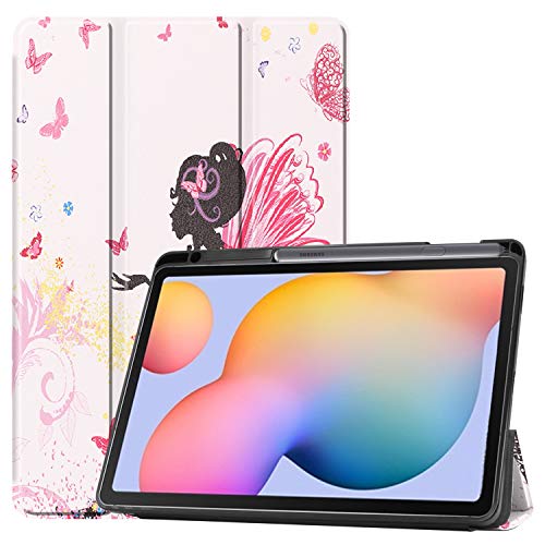 Galaxy Tab S6 Lite Flip Hülle Case mit Stifthalter,Heavy Duty fold Silikon PU Leder Telefonkasten Cover Etui Fall Shell Tasche für Samsung Galaxy S6 Lite 10.4" SM-P610/P615 2020 Tablet PC (Mädchen) von BoLuo