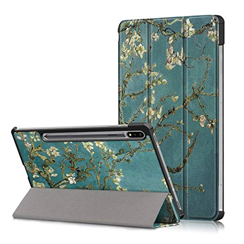 Galaxy Tab S7 Plus 2020 12.4" Hülle Case,Heavy Duty PU Leder Telefonkasten Cover Etui Fall Shell Tasche mit Auto Wake/Sleep für Samsung Galaxy Tab S7 Plus 12.4" 2020 SM-T970/T975 Tablet (Aprikose) von BoLuo