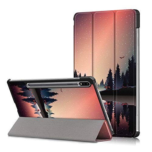 Galaxy Tab S7 Plus 2020 12.4" Hülle Case,Heavy Duty PU Leder Telefonkasten Cover Etui Fall Shell Tasche mit Auto Wake/Sleep für Samsung Galaxy Tab S7 Plus 12.4" 2020 SM-T970/T975 Tablet (Baum) von BoLuo