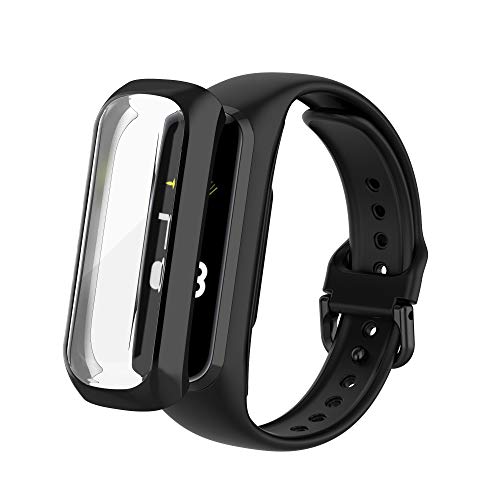 Screen Protector Hülle für Galaxy Fit 2 SM-R220 ,Schutzhülle Weiche Silikon Ultradünne Kratzfest Transparent TPU Case Abdeckung Tasche für Samsung Galaxy Fit 2 SM-R220 Watch Schutzzubehör (schwarz) von BoLuo