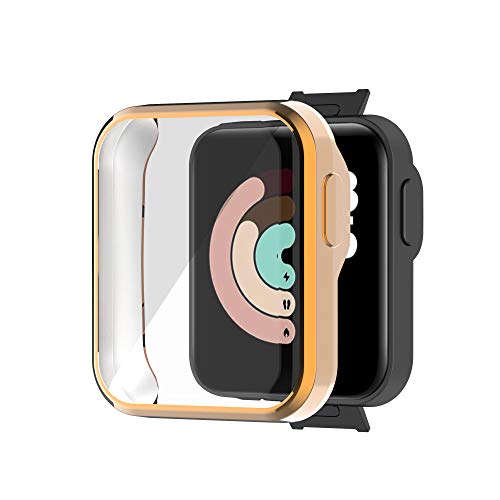 Screen Protector Hülle für Xiaomi Mi Watch Lite,Schutzhülle Weiche Silikon Ultradünne Kratzfest Transparent TPU Case Abdeckung Tasche für Xiaomi Mi Watch Lite/Redmi Watch Schutzzubehör (Roségold) von BoLuo