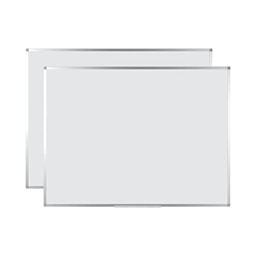 BoardsPlus Magnetisches Whiteboard 90 x 60 cm, Mit Aluminiumrahmen und Stifteablage, Tocken Abwischbar, Wiederbeschreibbar, 2 Stück von BoardsPlus