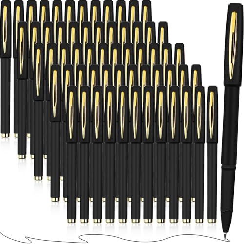 Boddceto 60 Stück Schwarze Gel-Tintenstifte, Tintenroller, Großpackung mit Ultrafeiner Spitze, Tintenroller, Gelstifte für Büro, Schule, Schreiben von Boddceto