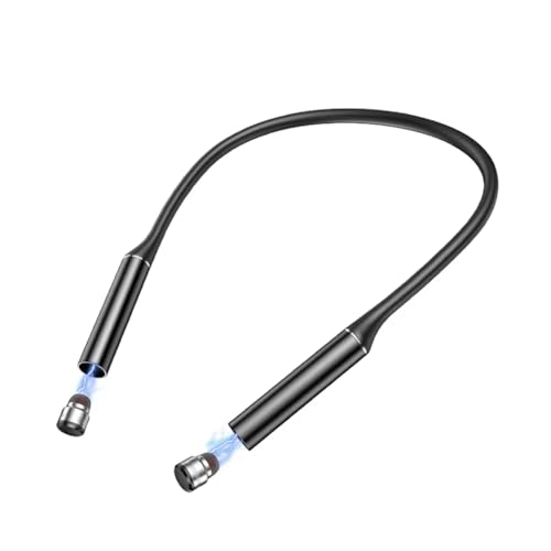 Boddceto Magnetischer Kabelloser Bluetooth 5.1-Kopfhörer, Stereo-Sport-Ohrhörer, Wasserdicht, in-Ear-Headset mit Am Hals Befestigtem Mikrofon von Boddceto