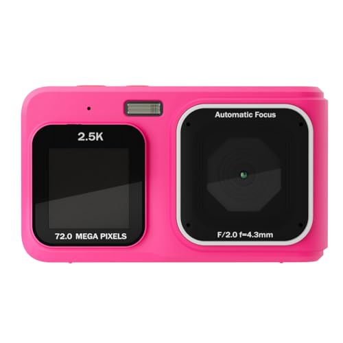 Boddceto Mini-Digitalkamera für Kinder, 2,5 K HD, 72 MP, Dual-Screen, Hochauflösende Pixelkamera, 16-Facher Zoom, Monokularkamera mit MP3-E von Boddceto