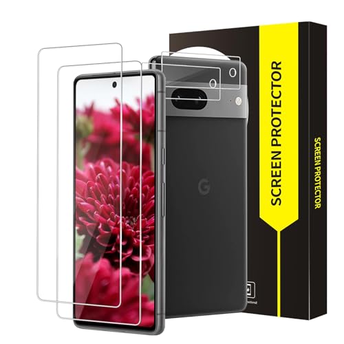 Bodyguard 2+2 Stück Schutzfolie für Panzerglas für Google Pixel 7, Kameraschutz 9H Härte, 2,5D-Abdeckung, Sensitive Touch, Kratzfest, Anti-Öl, Blasenfreie, Hoch Definition Pixel 7 Displayschutzfolie von Bodyguard