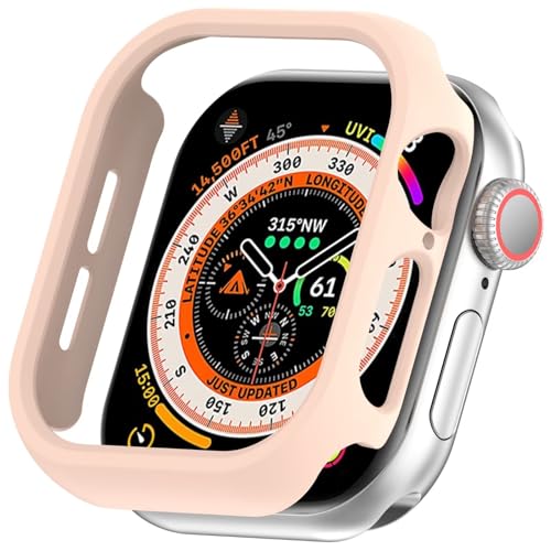 BoerHang Hülle Kompatibel mit Apple Watch Series 10 42mm, Harte PC-Antikollisionsschutzhülle + Halbhohlschutz, Hülle Kompatibel mit Apple Watch Series 10 42mm.Rosa von BoerHang