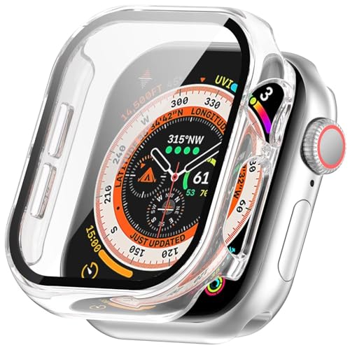 BoerHang Hülle Kompatibel mit Apple Watch Series 10 42mm, Hartes PC-Antikollisionsgehäuse+Schutzfolie aus Gehärtetem Glas, Hülle Kompatibel mit Apple Watch Series 10 42mm.(Transparent) von BoerHang