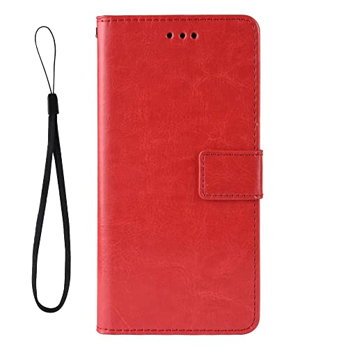 BoerHang Hülle Kompatibel mit Samsung Galaxy A16 4G Handyhülle, Kartenschlitz, Halterung, Flip Wallet Schutzhülle aus PU Leder Kompatibel mit Samsung Galaxy A16 4G.(Rot) von BoerHang